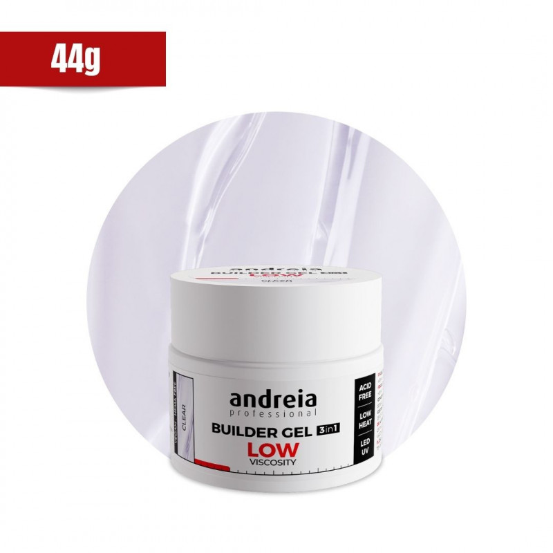 Andreia Builder Gel 3en1 Clear 44gr Basse Viscosité Vegan