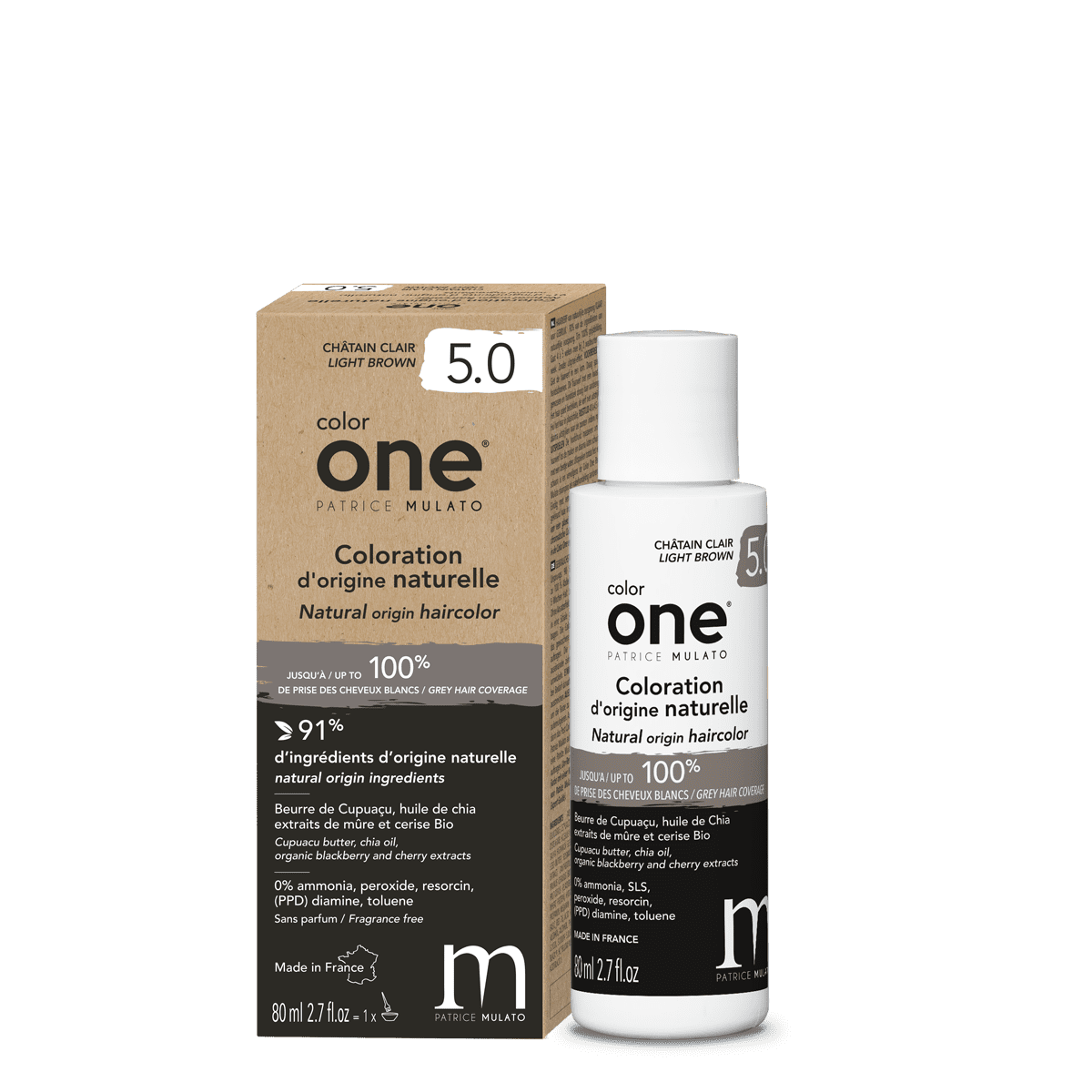 Coloration naturelle Color One 5.0 châtain clair 80ml