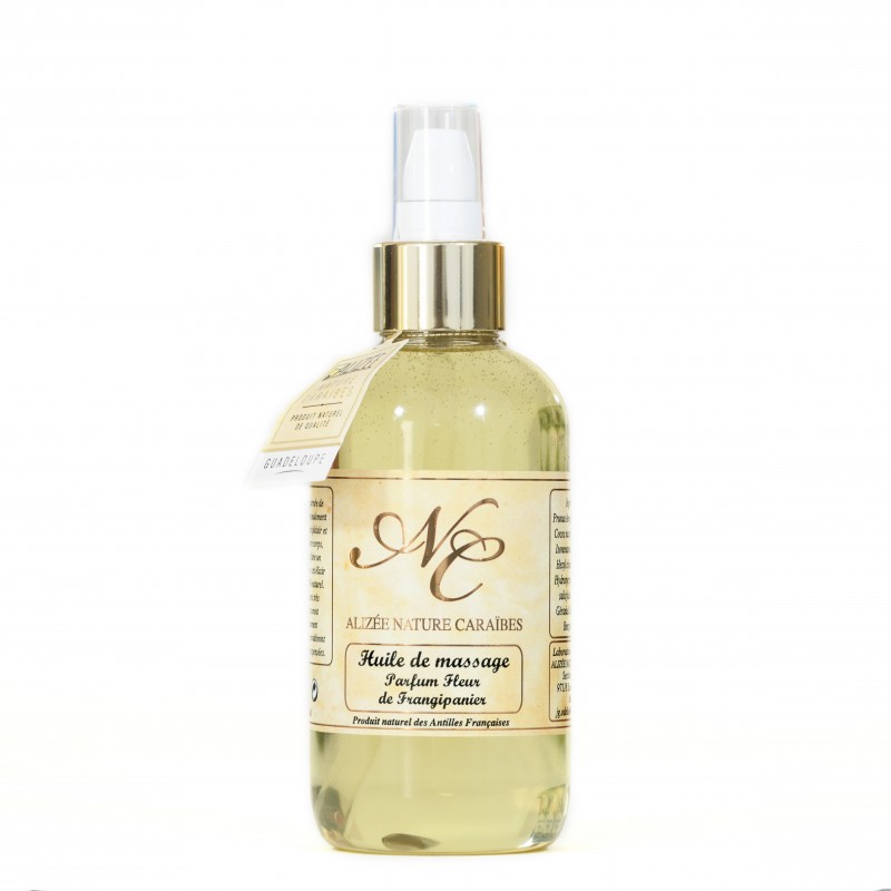 Huile de massage parfum fleur de frangipanier Alizée 200ml