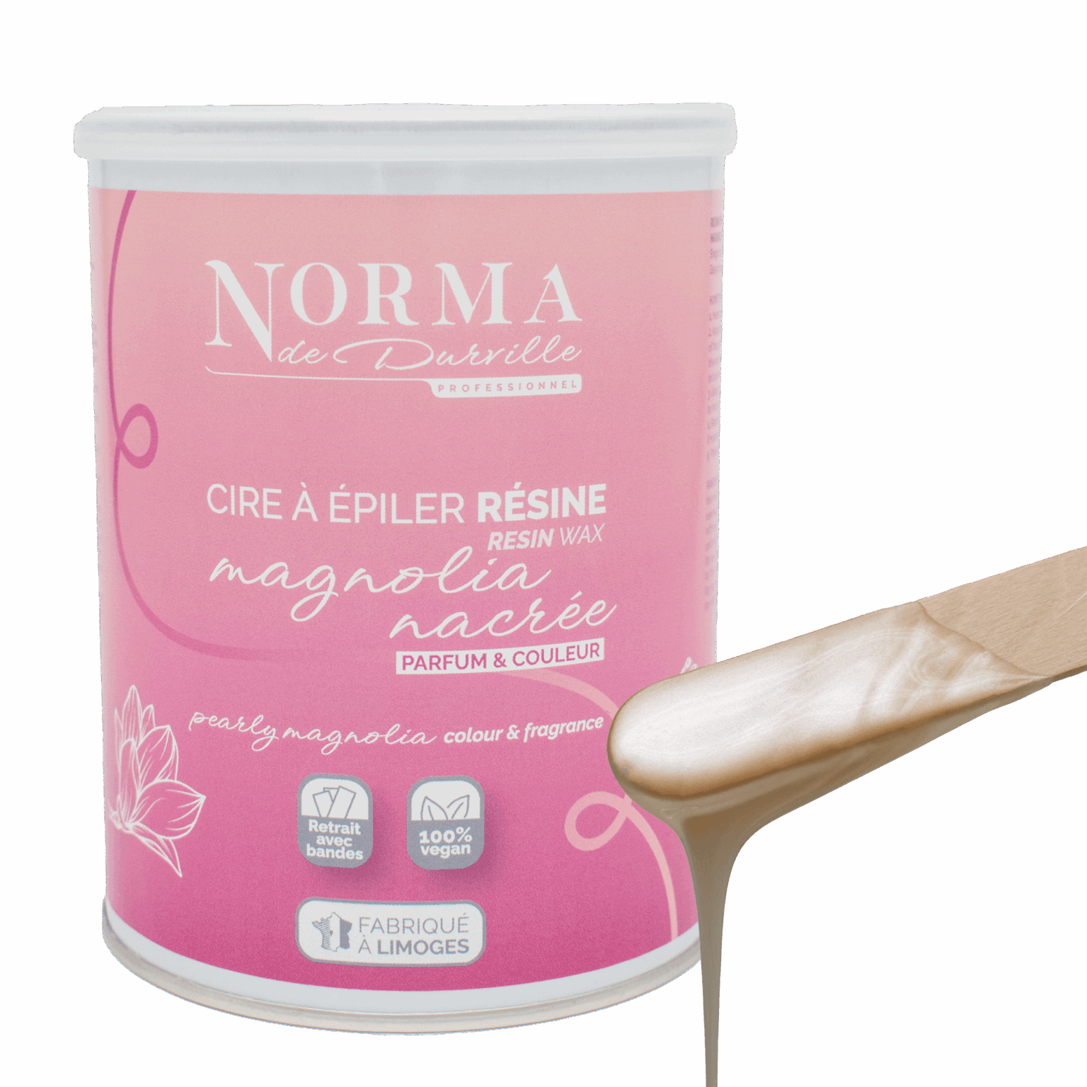 Pot de cire résine nacré parfum magnolia 800ml