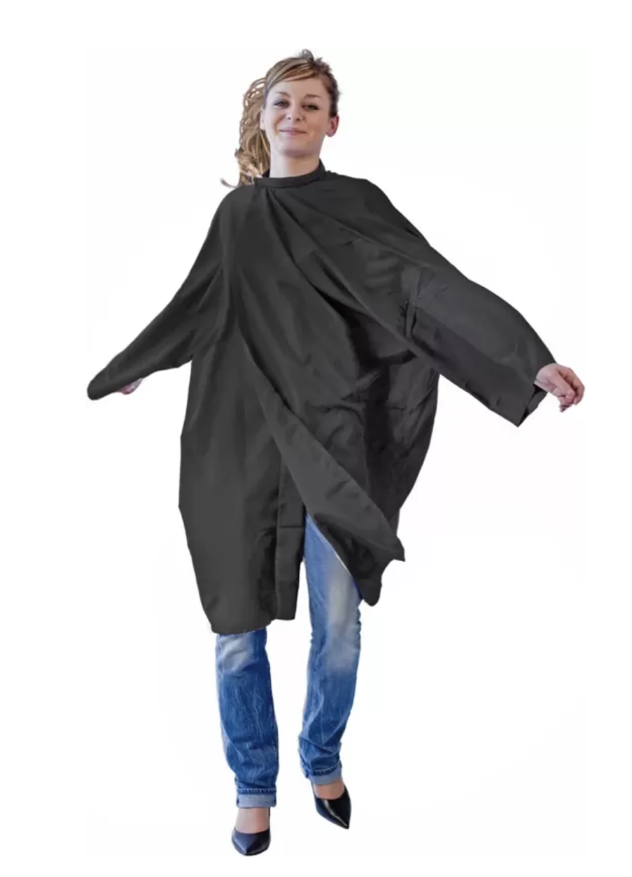 Peignoir Fany Polytex Soft Noir Avec Manche+Velcro